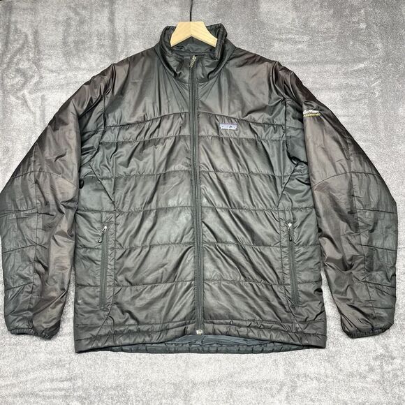 Patagonia Jacket Mens Large L Black Nano Puff Primaloft Lightweight *FLAWS - Picture 1 of 13